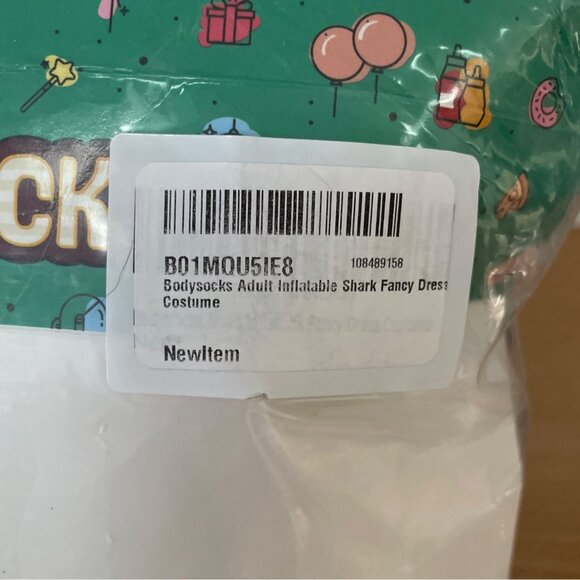 Bodysocks Adult Inflatable Shark Fancy Dress Costume One Size Halloween Party - Picture 4 of 6